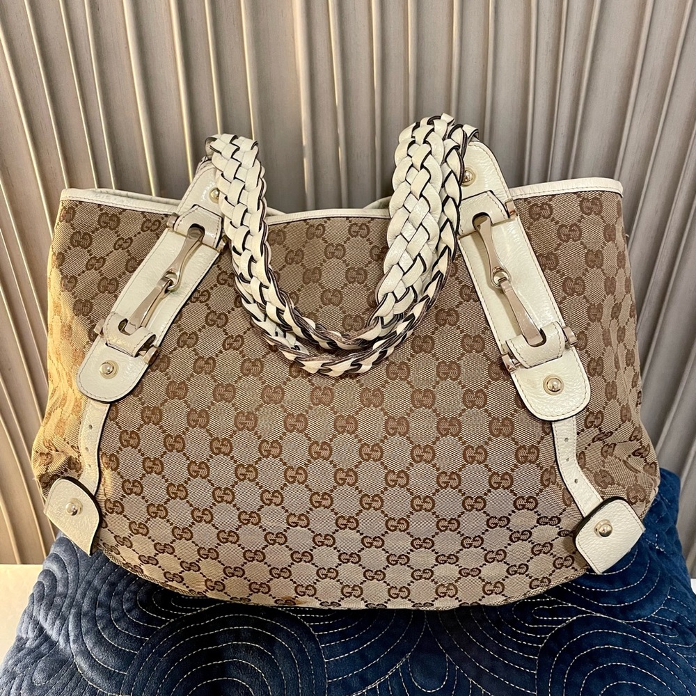 Gucci canvas horsebit bag